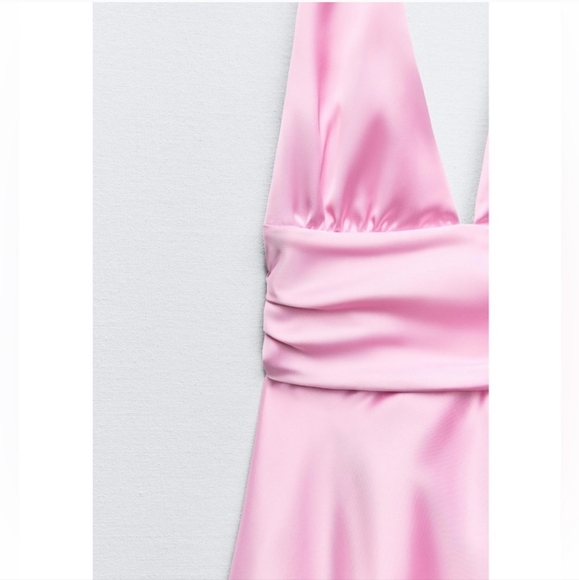Zara SATIN EFFECT HALTER DRESS size XS - Picture 12 of 14
